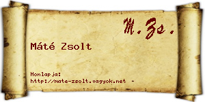 Máté Zsolt névjegykártya